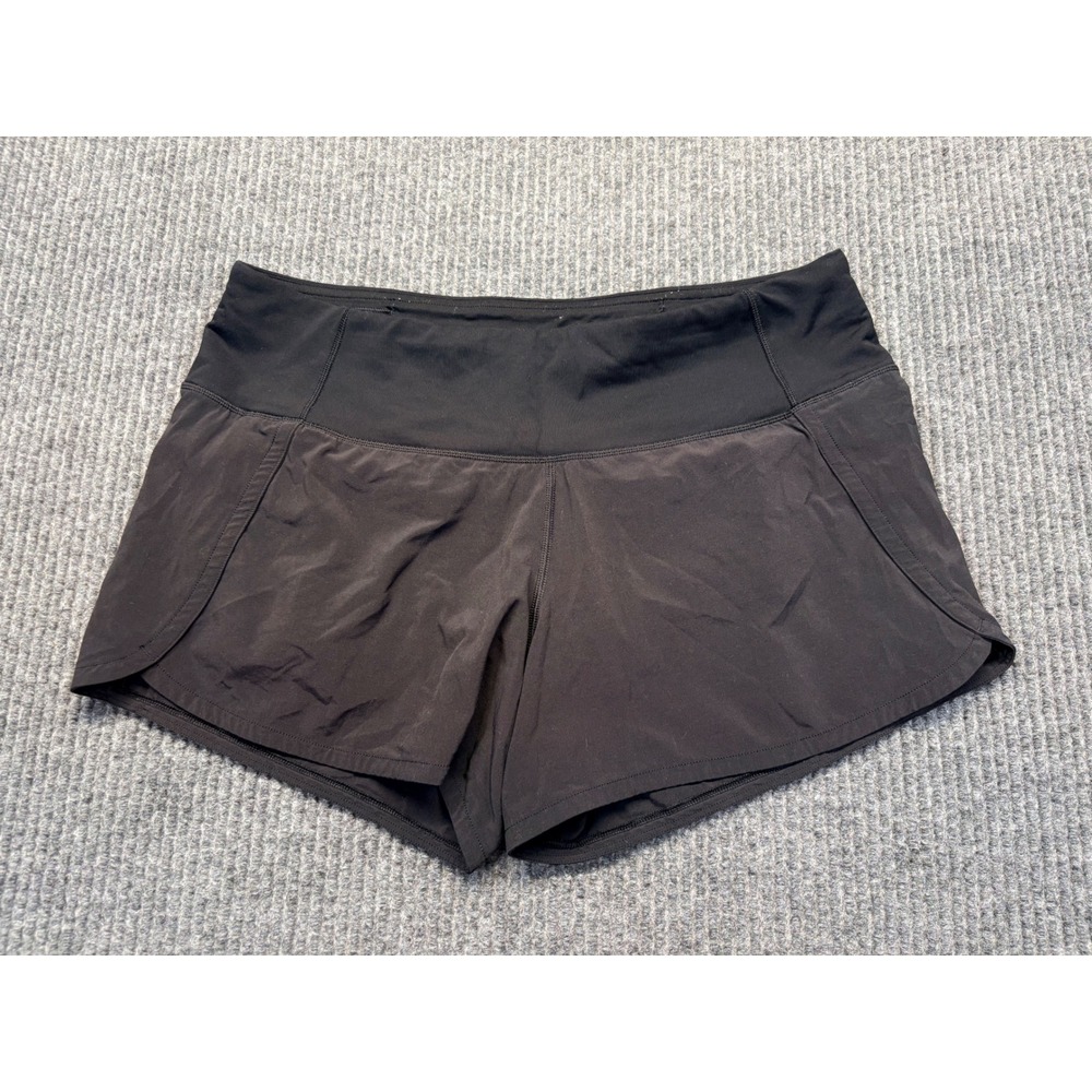 Lululemon Speed Up Low-Rise Lined Short 4 Black Athletic Running Shorts Size 6